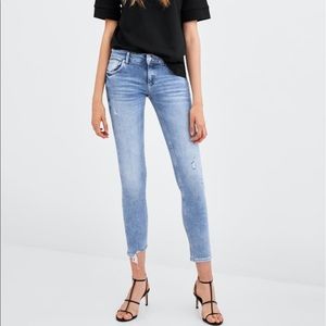 Zara premium super low rise jeans